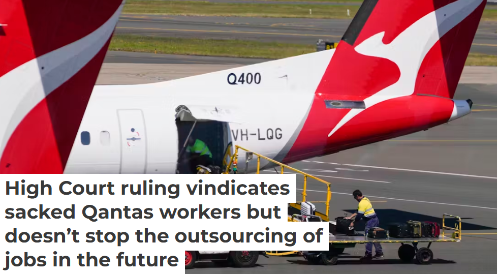 Qantas Fined 58 Million USD For Illegally Outsourcing Ground Crew Jobs