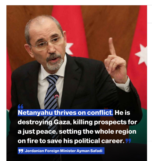 Netanyahu Thrives On Conflict To Save His Own Political Career: Jordanian FM