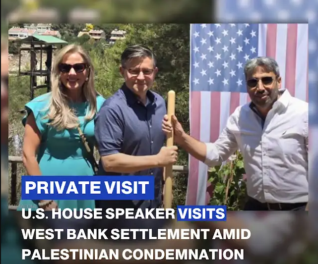 Palestine condemned U.S. House speaker’s visit to West Bank settlement