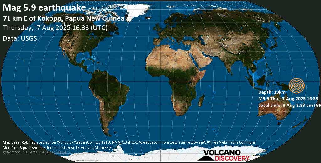 5.9-Magnitude Quake Hit New Britain Region, Papua New Guinea – GFZ