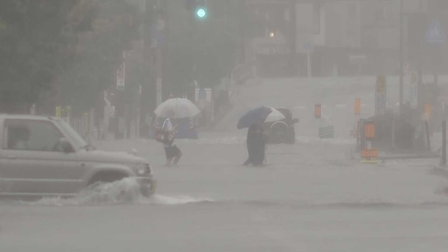 Heavy Rain Continues In Japanese Prefectures Along Sea Of Japan
