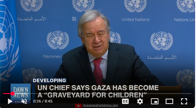 Gaza’s Children Trapped In A Graveyard: UN Relief Chief