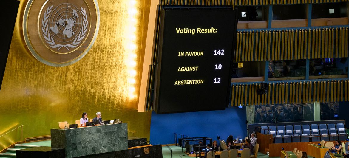 UN General Assembly endorses New York Declaration on two-State solution between Israel and Palestine
