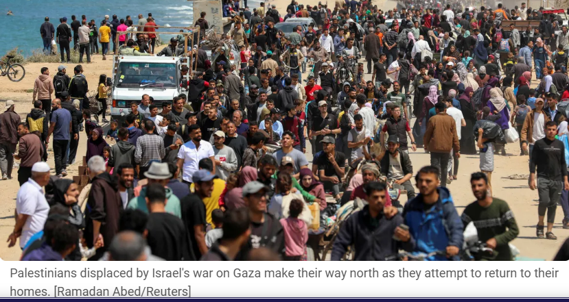 Zionist Israeli Army Shuts Route For Return Of Displaced Palestinians To Northern Gaza