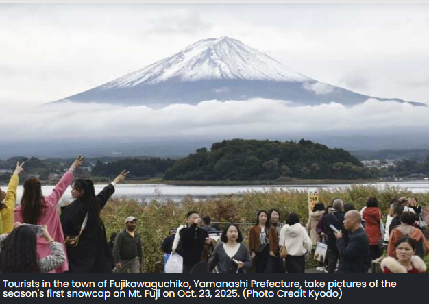 1st Snowcap On Japan’s Mt. Fuji Hits 21 Days Later Than Usual
